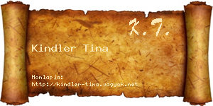 Kindler Tina névjegykártya
